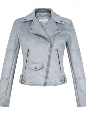Modern Regular Fit Solid Peaked Lapel Long Sleeve Jacket - Image 6