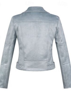 Modern Regular Fit Solid Peaked Lapel Long Sleeve Jacket - Image 7