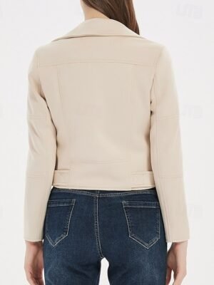 Modern Regular Fit Solid Peaked Lapel Long Sleeve Jacket - Image 9