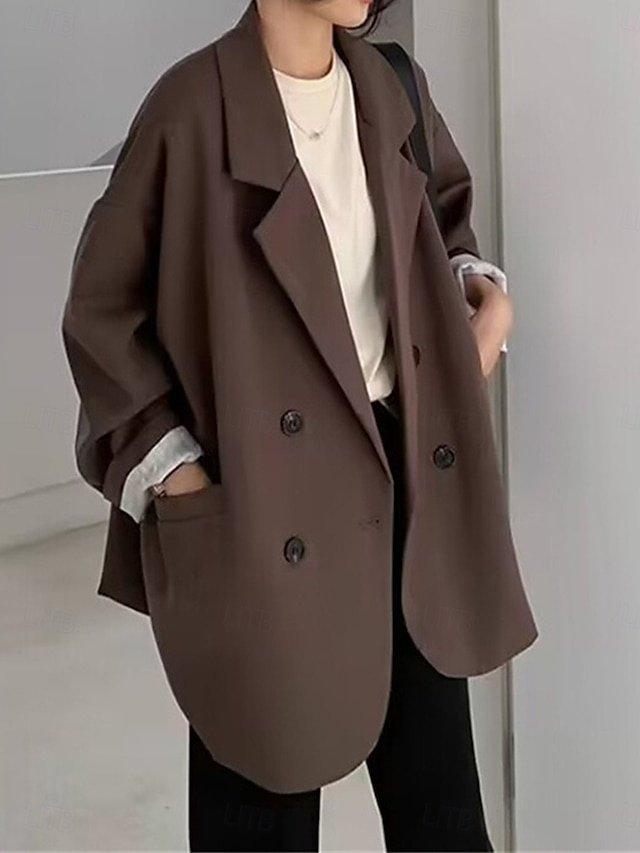 Modern Regular Fit Solid Turndown Long Sleeve Blazer - Image 1