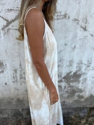 Modern Regular Fit Tie Dye Spaghetti Strap Sleeveless Maxi Slip Dress - Image 5