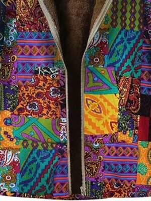 Modern Regular Mixed Colour Hooded Long Sleeve Jacket - Image 4