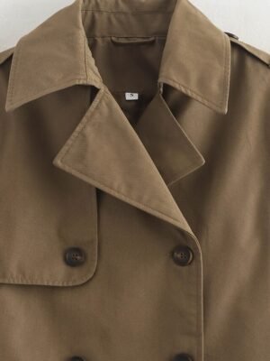 Modern Regular Plain Turndown Long Sleeve Jacket - Image 4