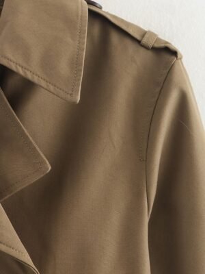 Modern Regular Plain Turndown Long Sleeve Jacket - Image 6