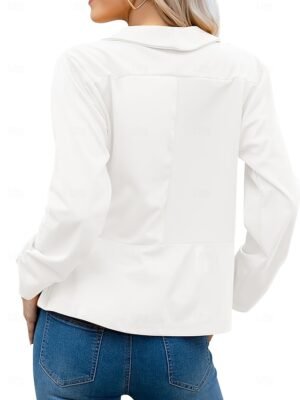 Modern Slim Fit Plain Turndown Long Sleeve Blazer - Image 11