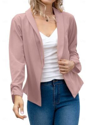 Modern Slim Fit Plain Turndown Long Sleeve Blazer - Image 16