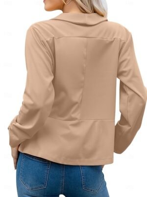 Modern Slim Fit Plain Turndown Long Sleeve Blazer - Image 18