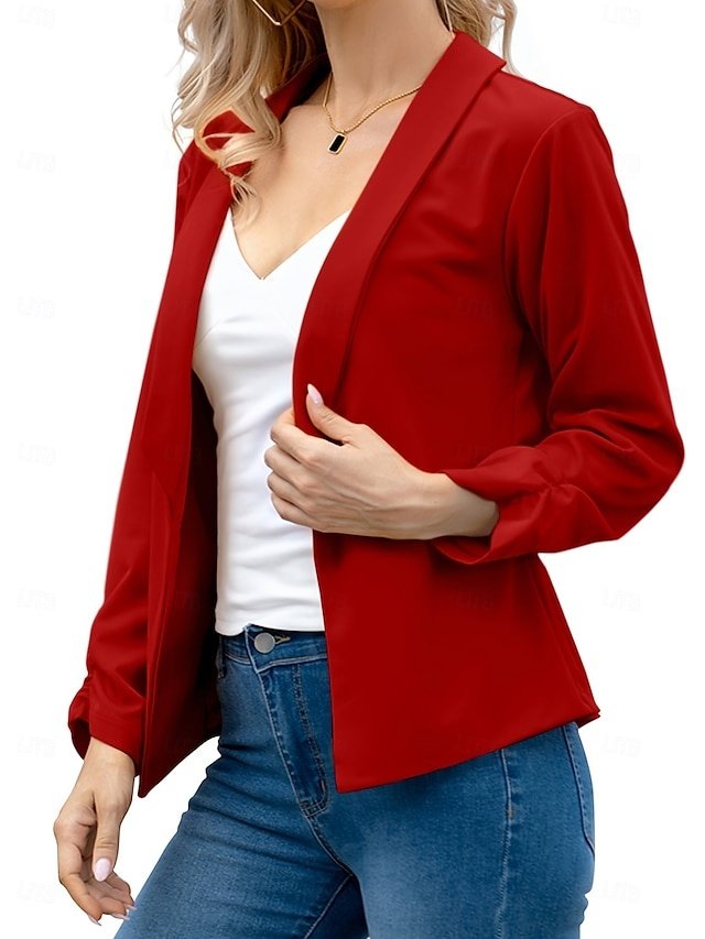 Modern Slim Fit Plain Turndown Long Sleeve Blazer - Image 2