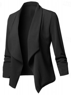 Modern Slim Fit Plain Turndown Long Sleeve Blazer - Image 3