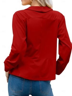 Modern Slim Fit Plain Turndown Long Sleeve Blazer - Image 3