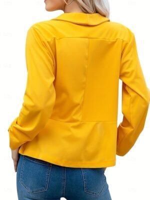 Modern Slim Fit Plain Turndown Long Sleeve Blazer - Image 7