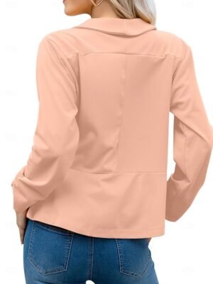 Modern Slim Fit Plain Turndown Long Sleeve Blazer - Image 9
