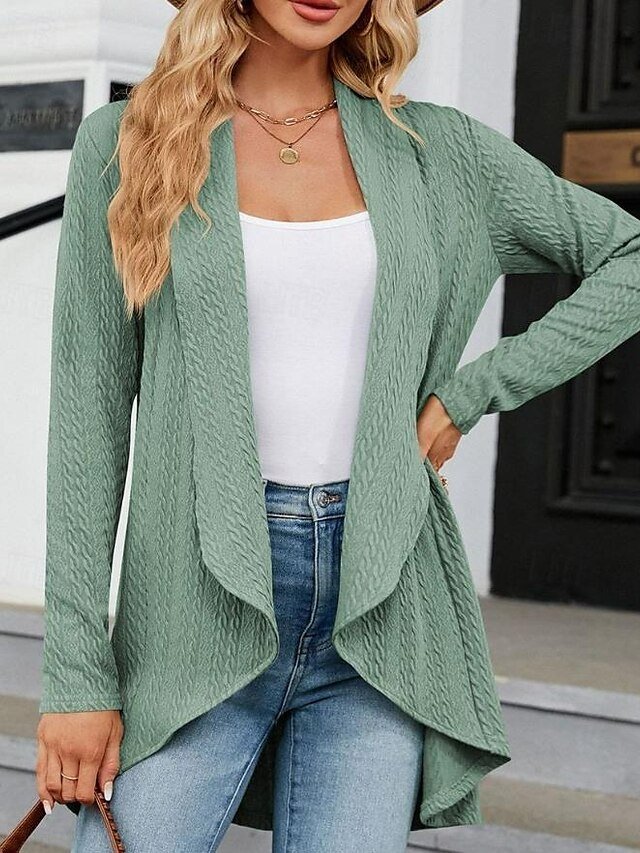 Office Regular Fit Solid Ruffle Long Sleeve Outerwear - Image 2