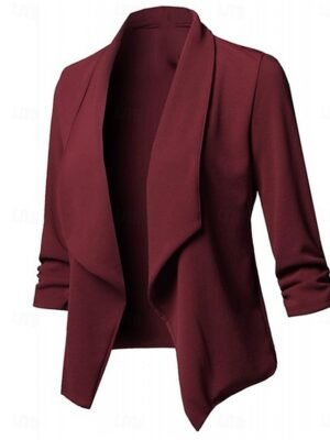 OL Style Regular Fit Solid Colour Long Sleeve Blazer - Image 1