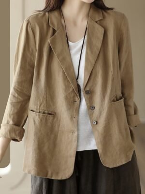 OL Style Regular Fit Solid Colour Long Sleeve Blazer - Image 1