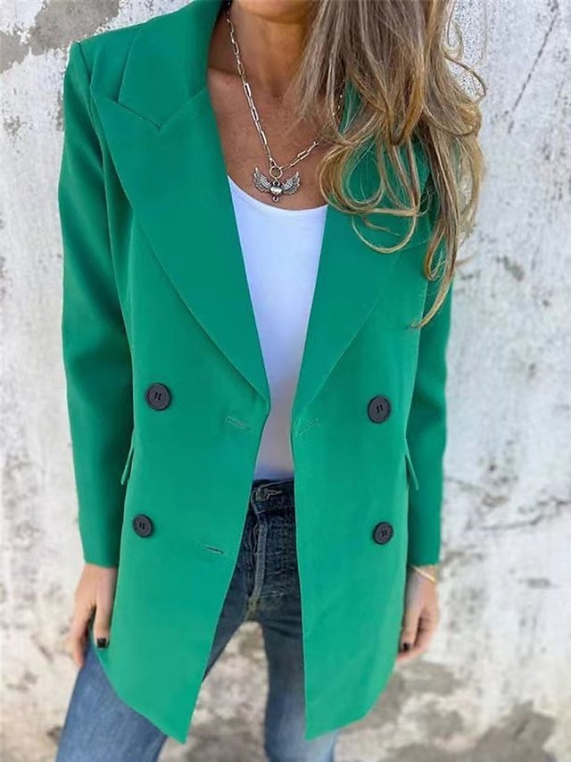 OL Style Regular Fit Solid Colour Long Sleeve Blazer - Image 1