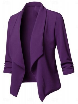 OL Style Regular Fit Solid Colour Long Sleeve Blazer - Image 3