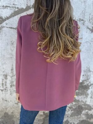 OL Style Regular Fit Solid Colour Long Sleeve Blazer - Image 6