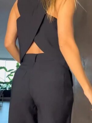 OL Style Regular Fit Solid Colour Sleeveless Summer Vest - Image 2