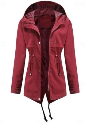 Outdoor Loose Fit Solid Zipper Hoodie Long Sleeve Winter Coat - Image 4