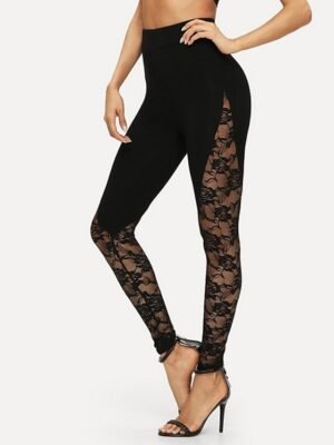 Plain Slim Mid Waist Full Length Leggings - Image 1
