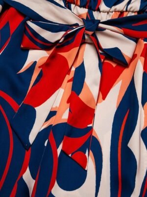 Satin Loose Floral Wide-leg Belted Jumpsuit - Image 11