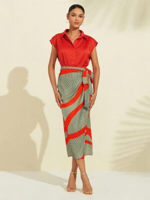 Satin Striped V Neck Sleeveless Jumpsuit - Image 29