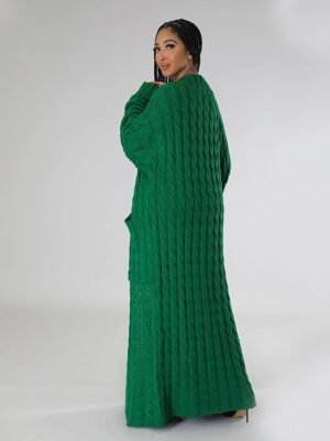 Sexy Loose Solid V Neck Drop Shoulder Long Sleeve Tunic Cardigan - Image 27