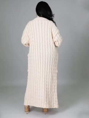 Sexy Loose Solid V Neck Drop Shoulder Long Sleeve Tunic Cardigan - Image 36