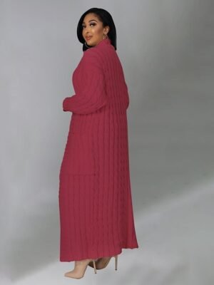 Sexy Loose Solid V Neck Drop Shoulder Long Sleeve Tunic Cardigan - Image 40