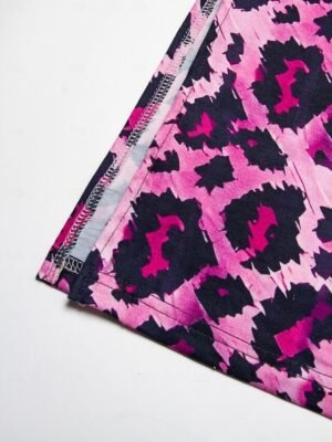 Sexy Regular Fit Leopard V Neck Drop Shoulder Short Sleeve Maxi Dress - Image 6