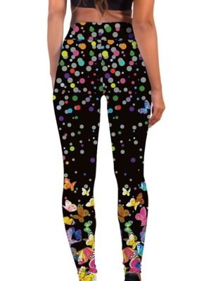 Sports High Waist Floral Yoga Leggings - Image 11