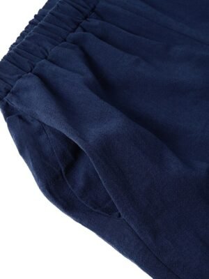 Sporty Casual Baggy Natural Solid Chino Calf-Length Pants - Image 9