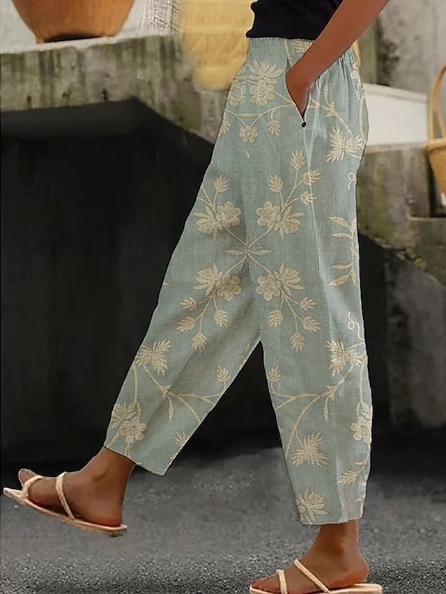 Sporty Regular Fit Full Length Natural Waist Trousers - Image 2