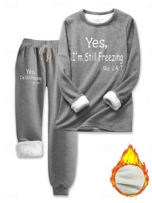 Street Casual Loose Letter Crewneck Long Sleeve Fleece Pullover - Image 29