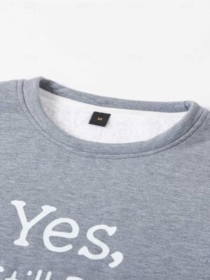 Street Casual Loose Letter Crewneck Long Sleeve Fleece Pullover - Image 8