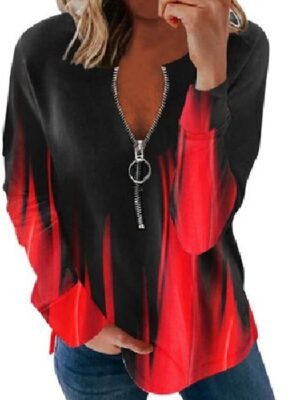 Streetwear Basic Gradient Round Neck Long Sleeve Hoodie - Image 5