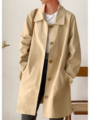 Streetwear Long Sleeve Lapel Trench Coat - Image 1