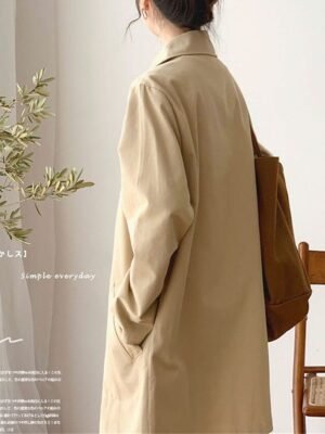 Streetwear Long Sleeve Lapel Trench Coat - Image 11