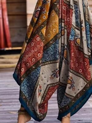 Streetwear Regular Fit Floral Halter Neck Long Sleeve Jumpsuit - Image 3