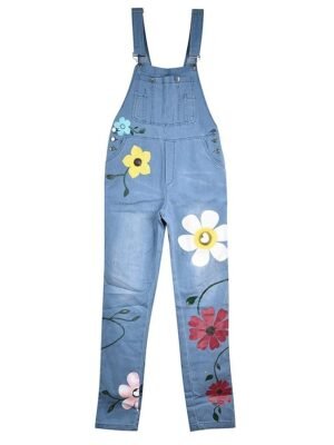 Streetwear Regular Fit Floral Sleeveless Pocket Midi Overall - Image 3