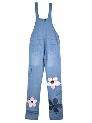 Streetwear Regular Fit Floral Sleeveless Pocket Midi Overall - Image 4