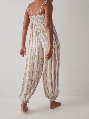 Streetwear Regular Fit Floral U Neck Sleeveless Jumpsuit - Image 18