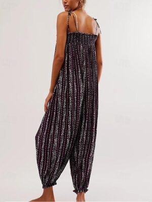 Streetwear Regular Fit Floral U Neck Sleeveless Jumpsuit - Image 8