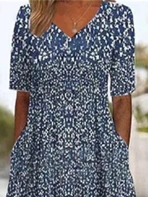 Streetwear Regular Fit Floral V Neck Short Sleeve Wide Leg Jumpsuit - Image 2