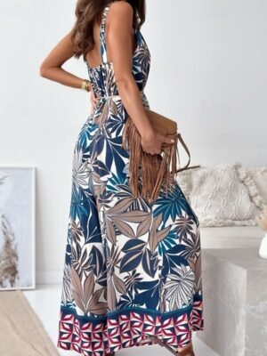 Streetwear Regular Fit Floral V Neck Sleeveless Jumpsuit - Image 18