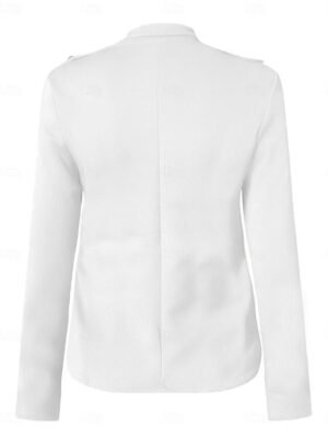 Streetwear Regular Fit Plain Shirt Collar Long Sleeve Blazer - Image 2