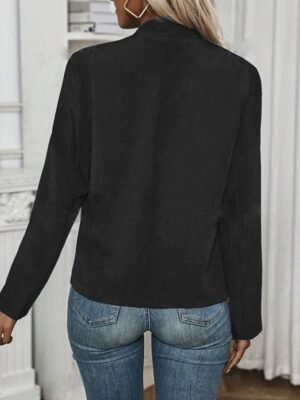 Streetwear Regular Fit Plain Shirt Collar Long Sleeve Blazer - Image 5