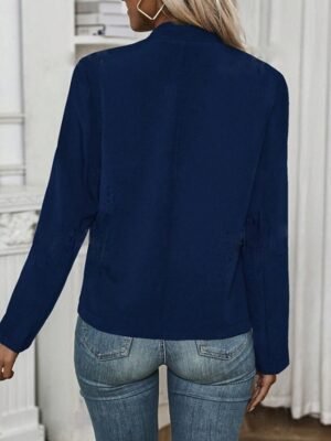 Streetwear Regular Fit Plain Shirt Collar Long Sleeve Blazer - Image 6