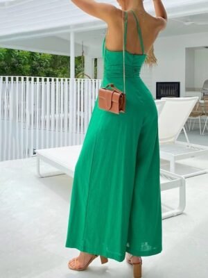 Streetwear Regular Fit Solid One Shoulder Sleeveless Jumpsuit - Image 11